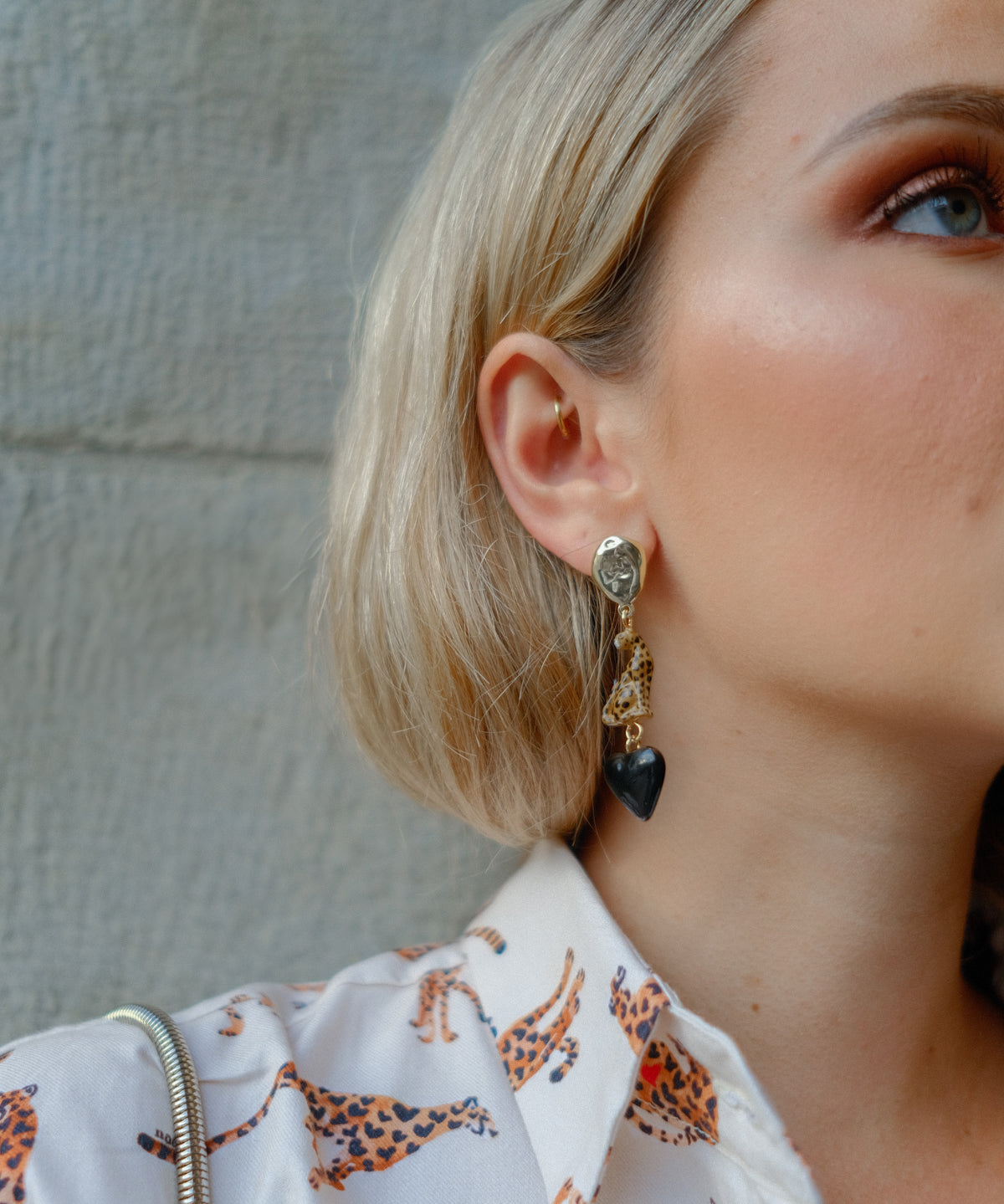 Boucles d'oreilles guépard - Premier amour