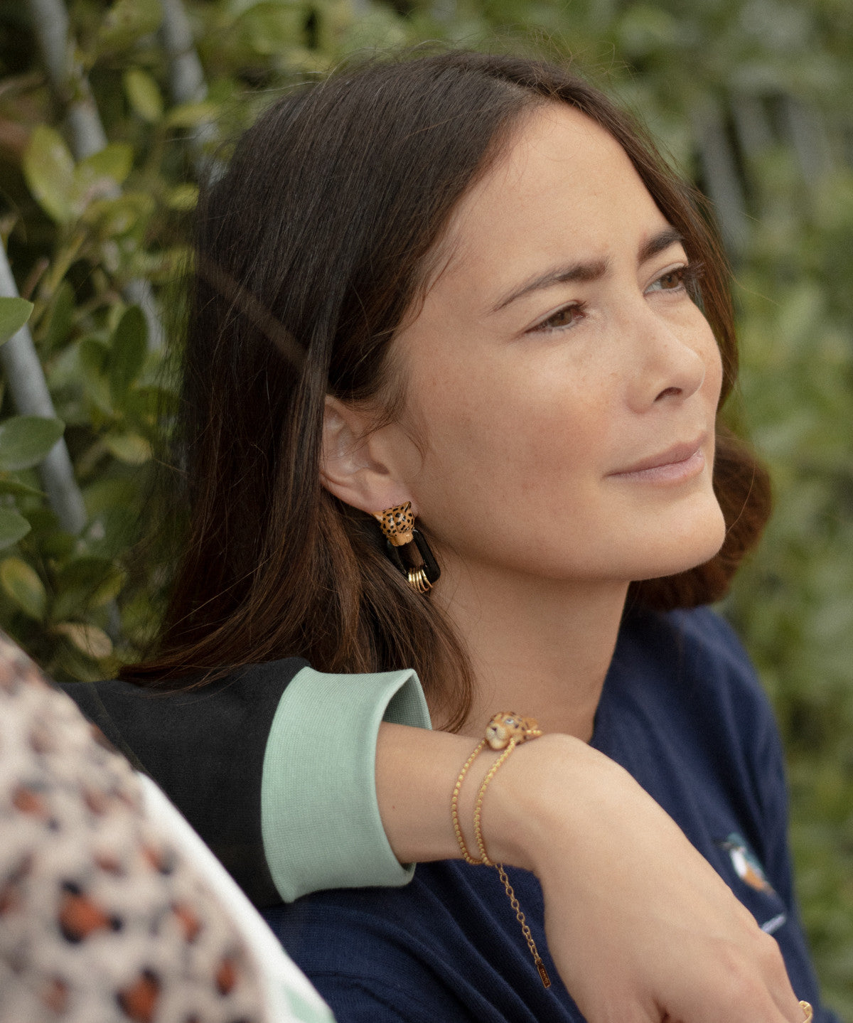 Boucles d'oreilles noires léopard