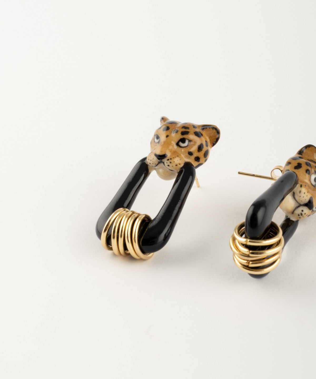 Boucles d'oreilles noires léopard