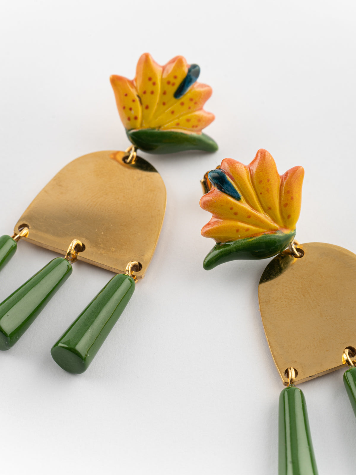 Boucles d'oreilles oiseau de paradis graphique