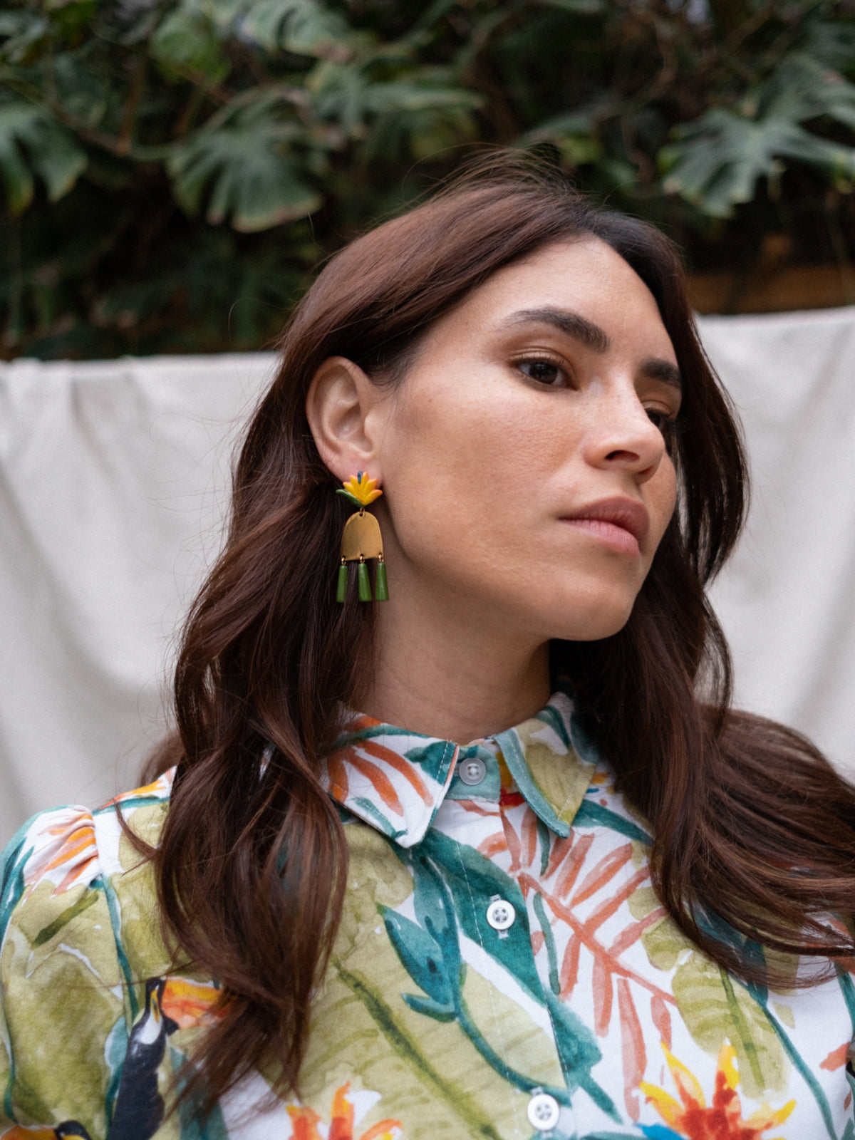 Boucles d'oreilles oiseau de paradis graphique