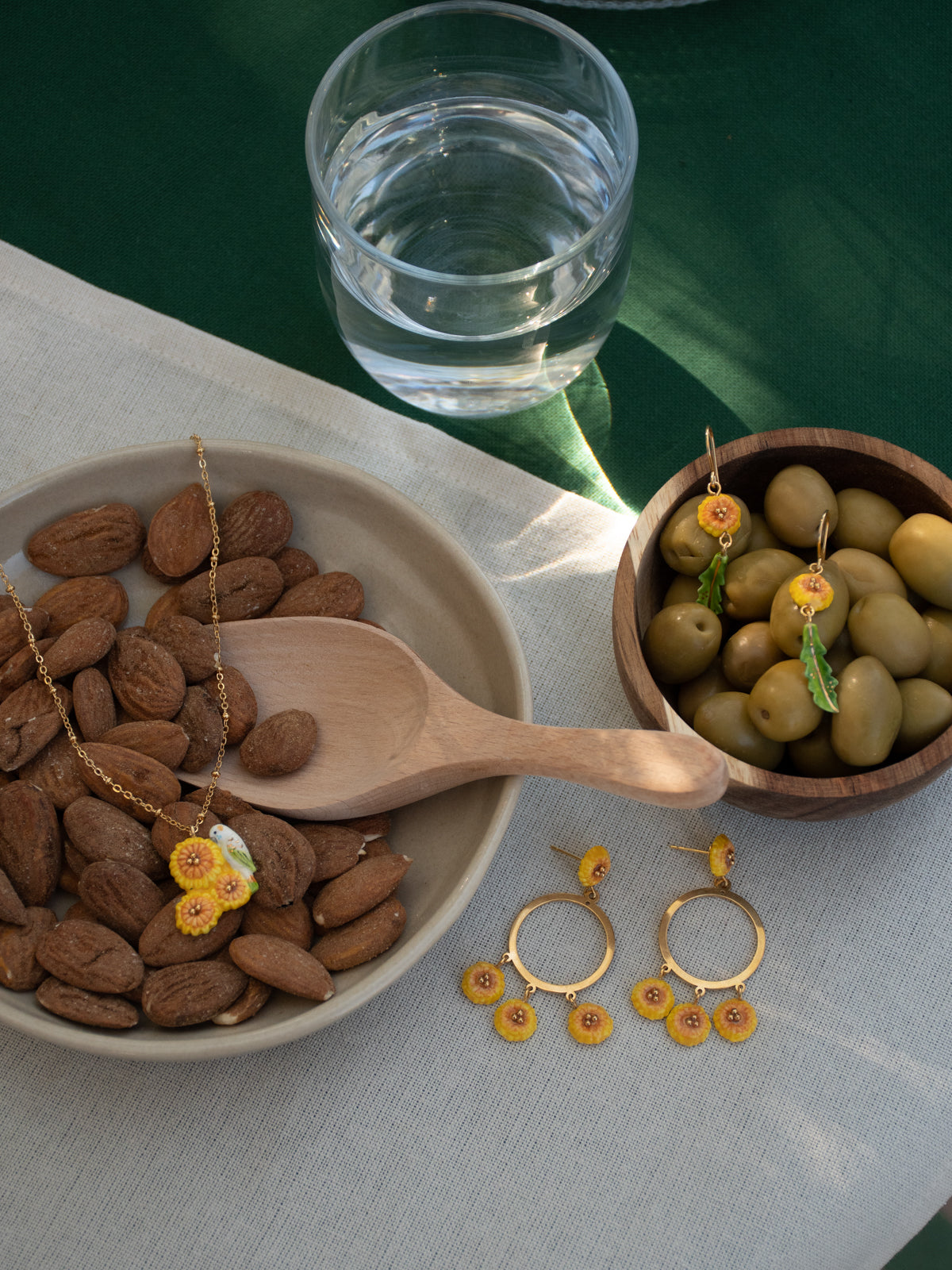 Boucles d'oreilles rondes pissenlit