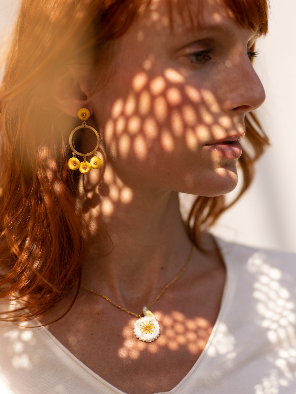 Boucles d'oreilles rondes pissenlit