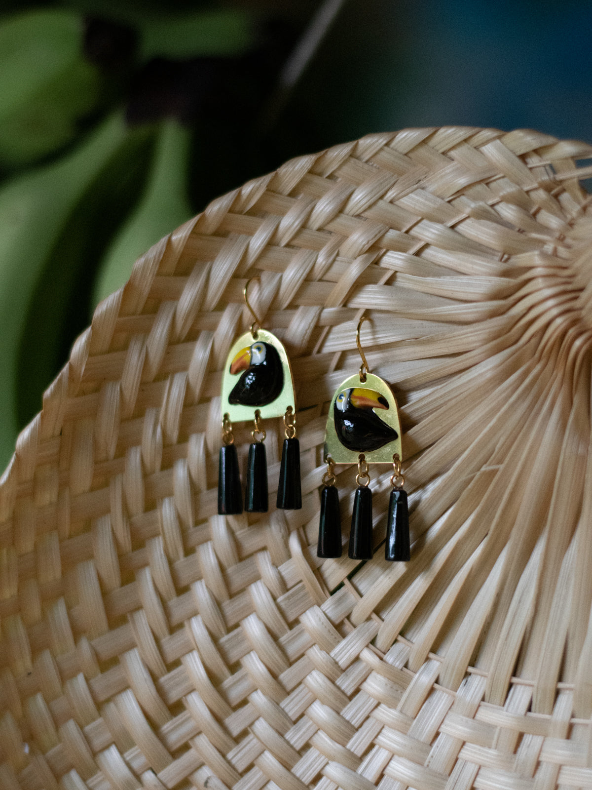 Boucles d'oreilles toucan graphique