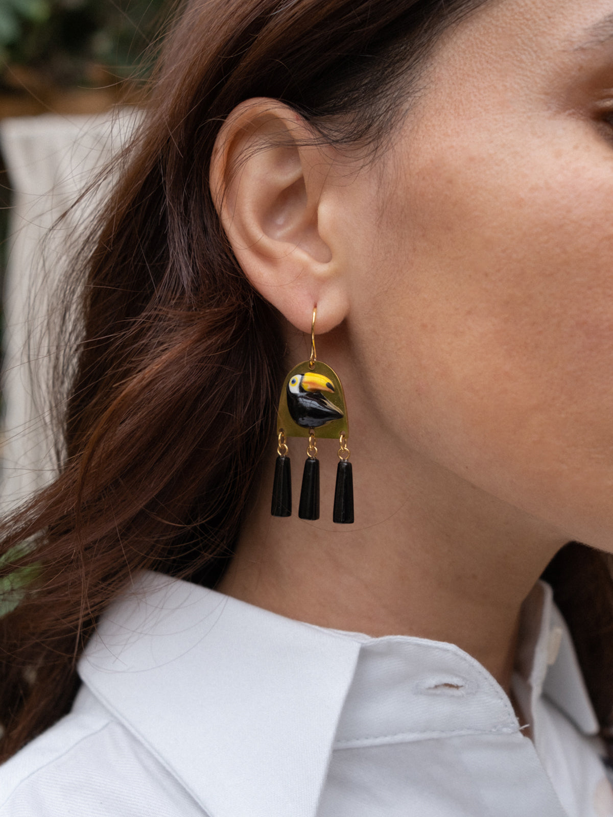 Boucles d'oreilles toucan graphique