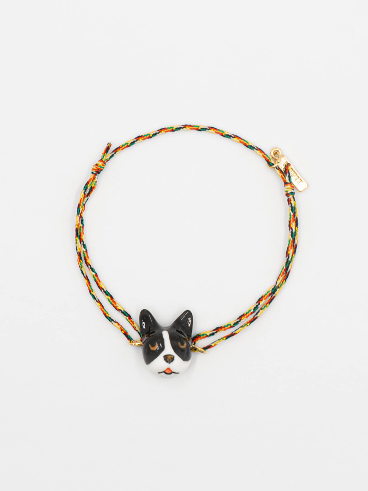 Multicolored porcelain bulldog charm bracelet – NACH BIJOUX