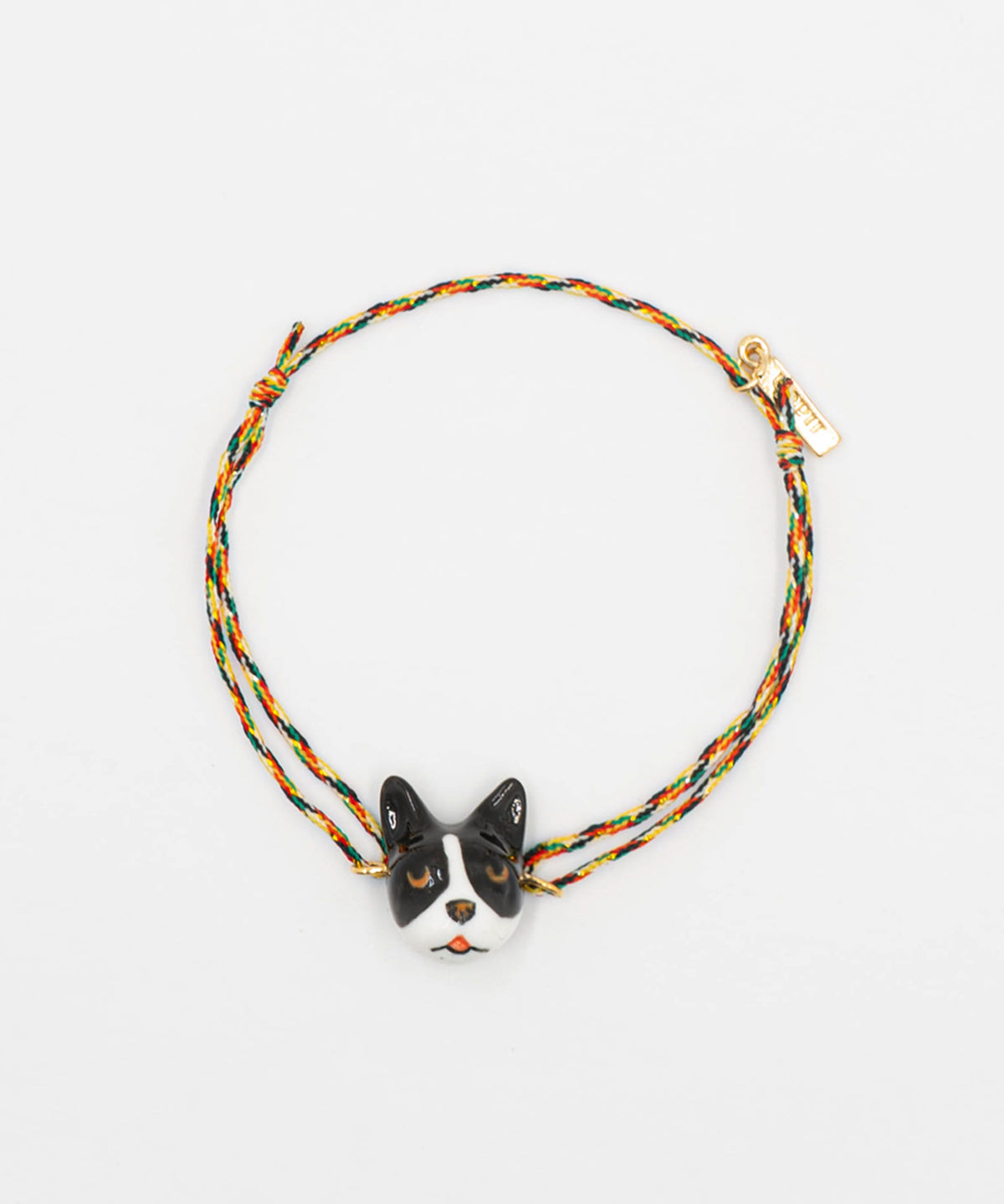 Bracelet charm's multicolore bouledogue
