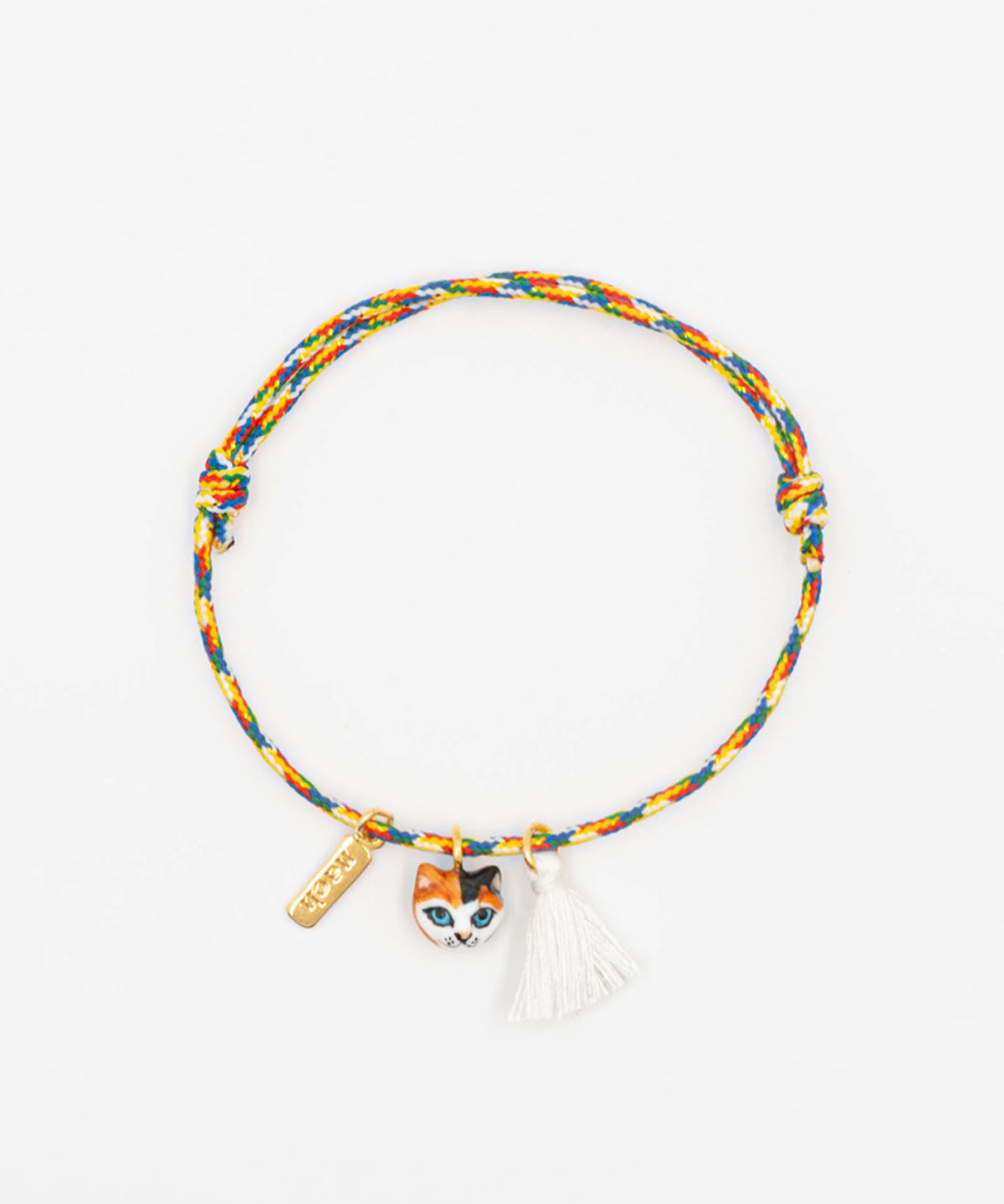 Bracelet charm's multicolore chat avec pompon
