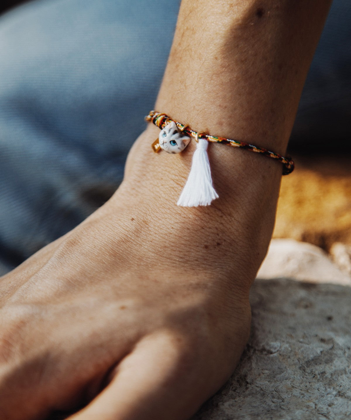 Bracelet chat et pompon