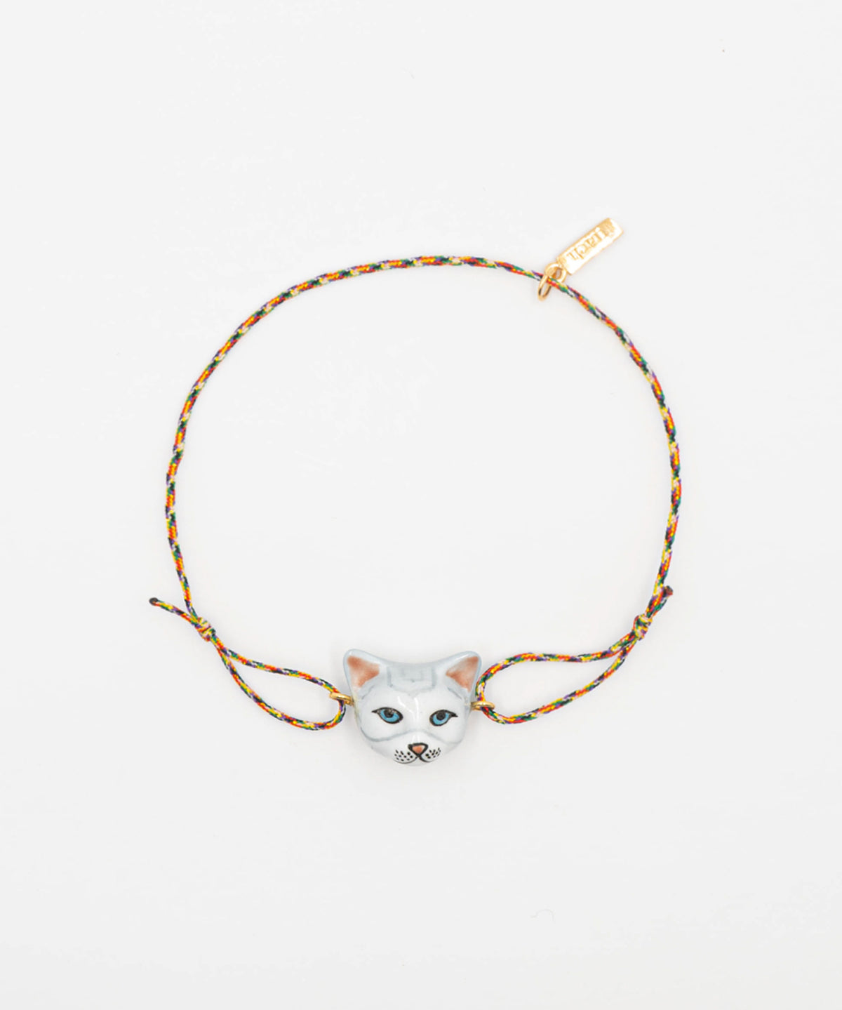 Bracelet charm's multicolore chat tabby