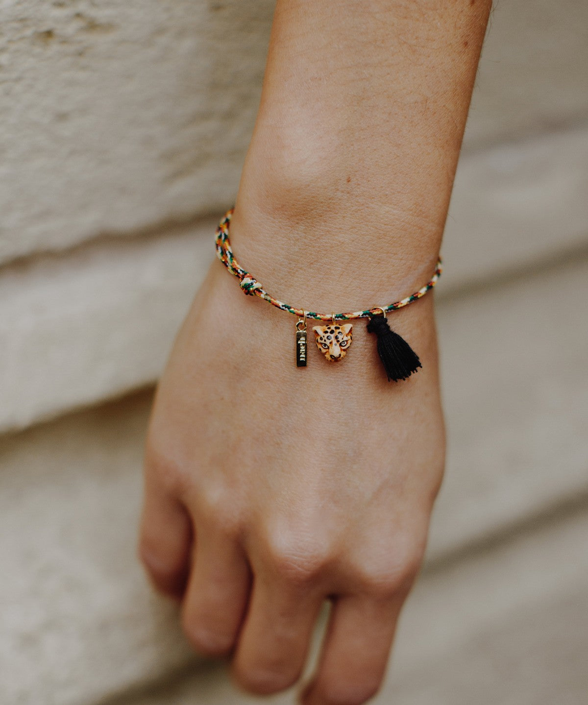 Bracelet corde léopard