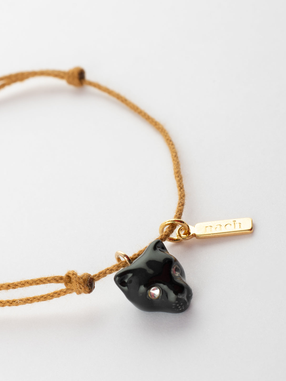 Bracelet cordon panthère noire