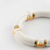 Bracelet perles blanches coquillage