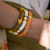 Bracelet perles blanches coquillage