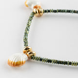 Bracelet perles d'hématite coquillage