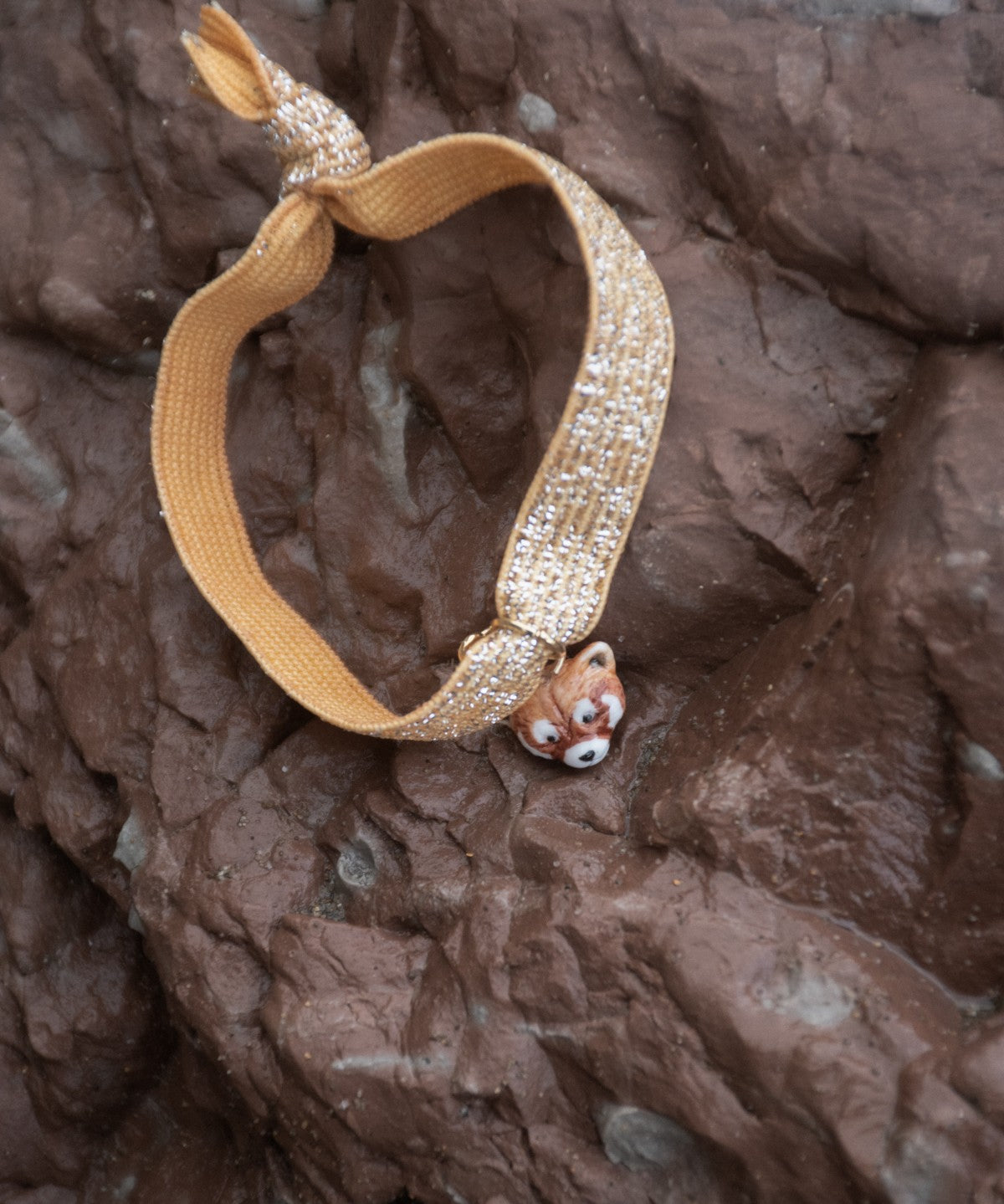 Bracelet élastique animal en porcelaine peint à la main