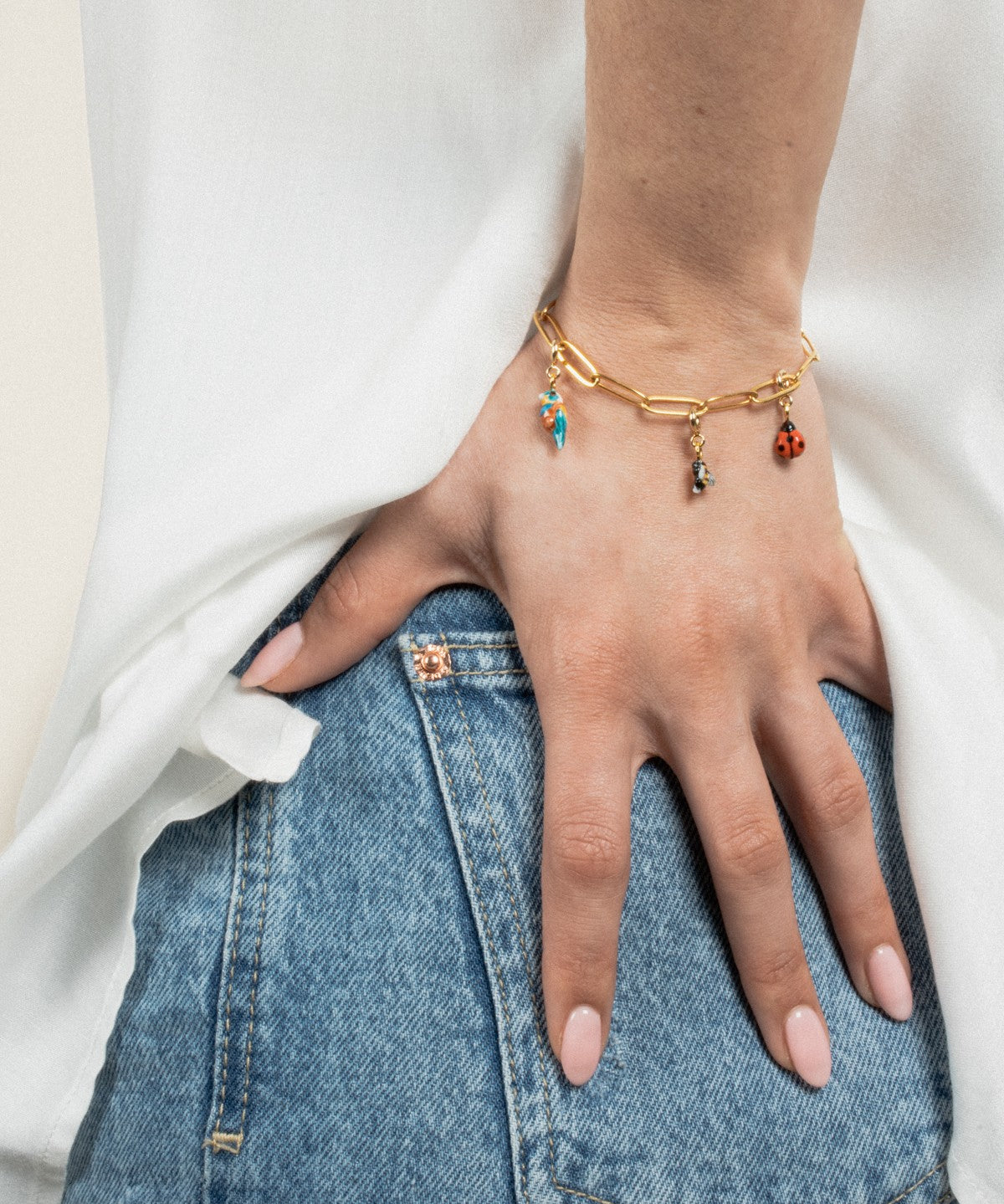 Charm's animal coccinelle porcelaine peint à la main