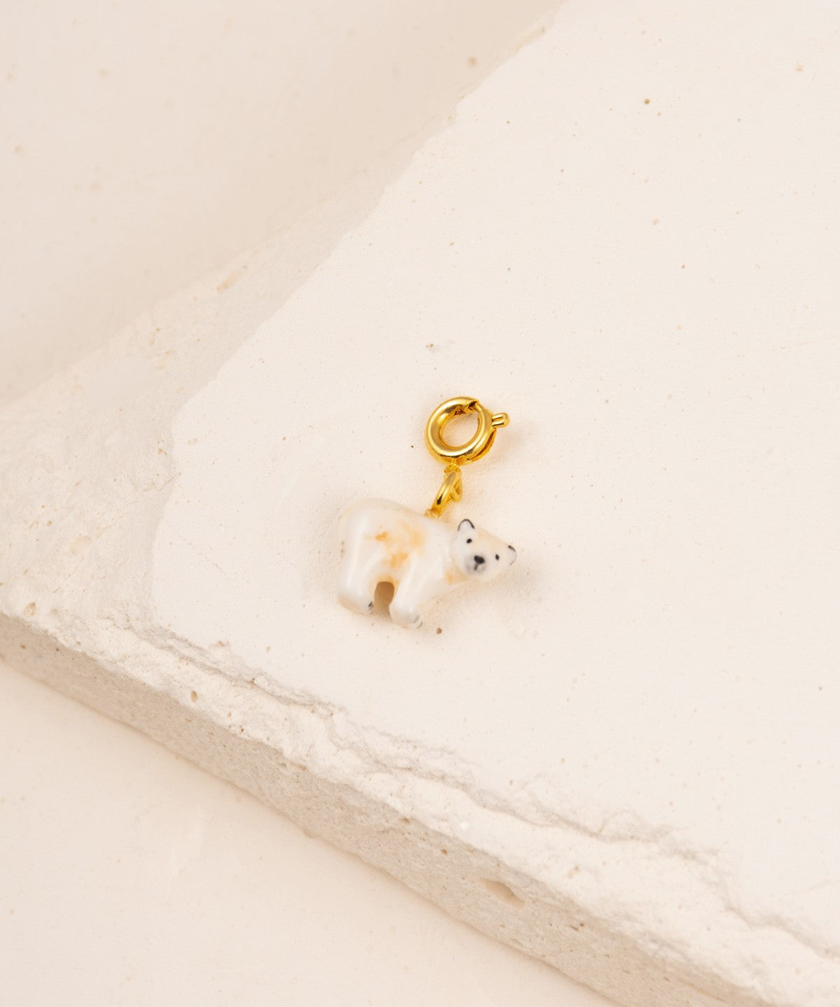 Charm's ours polaire animal porcelaine peint à la main