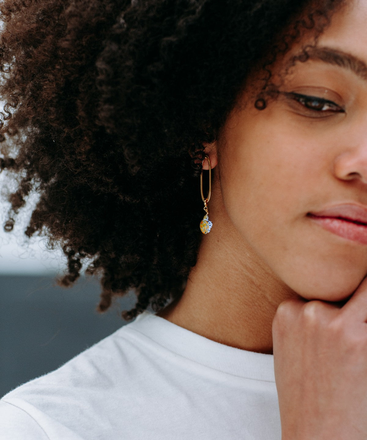 Charm's tortue animal porcelaine peint à la main