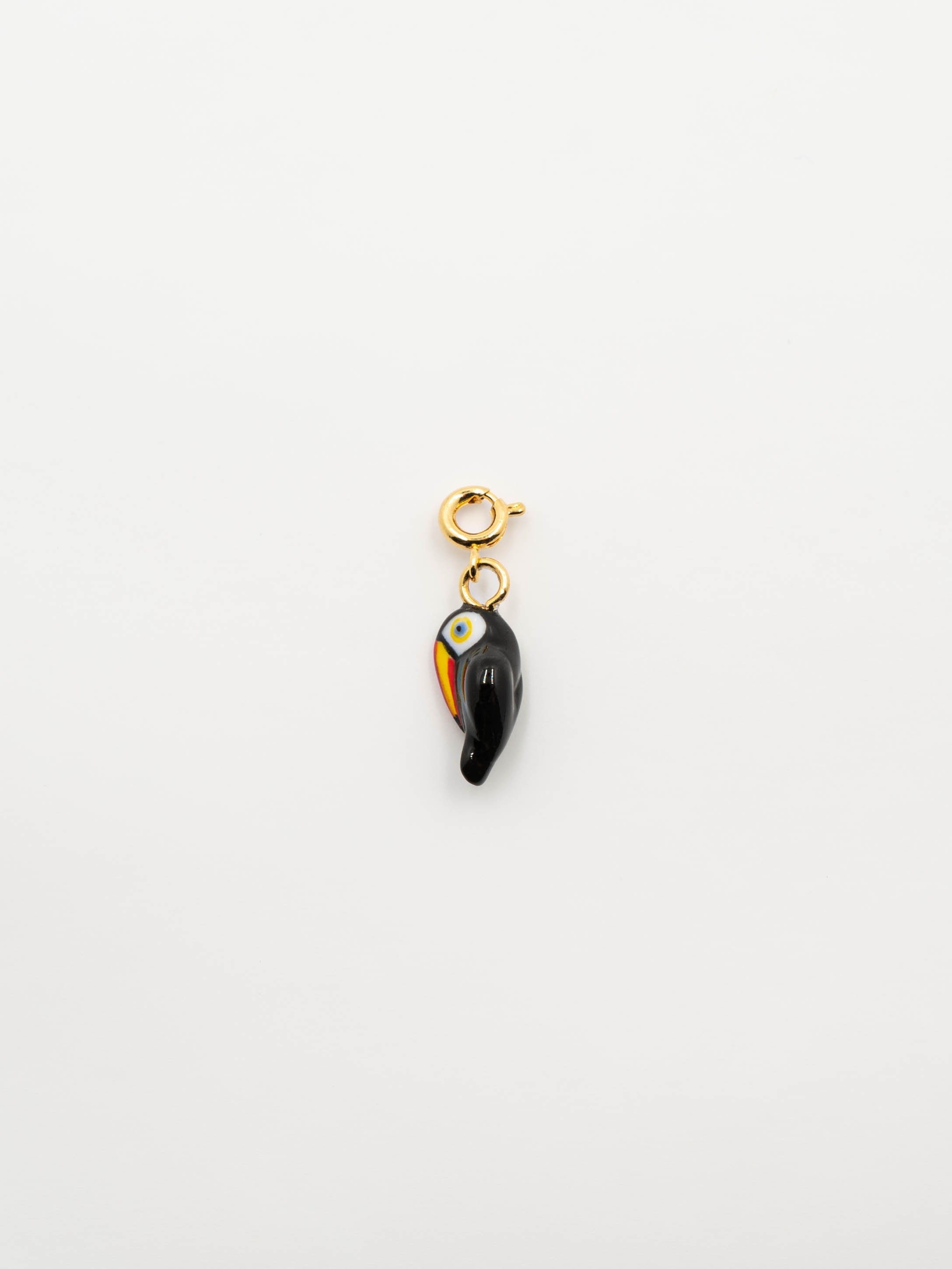 Charm's toucan oiseau porcelaine peint à la main