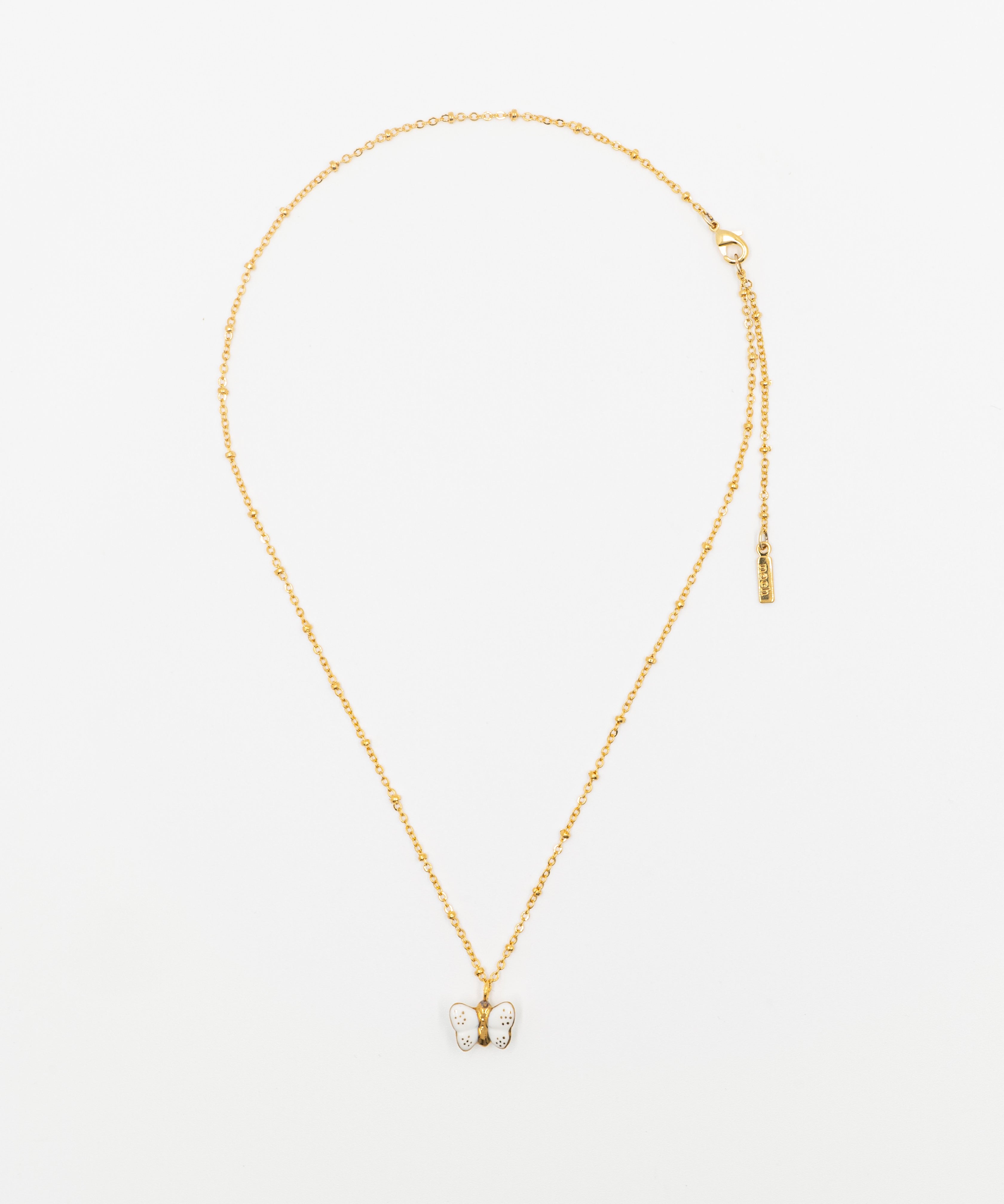 Collier papillon porcelaine peint à la main