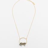 Collier leopard animal porcelaine peint à la main