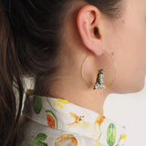 boucles d'oreilles en porcelaine peinte à la main animal léopard