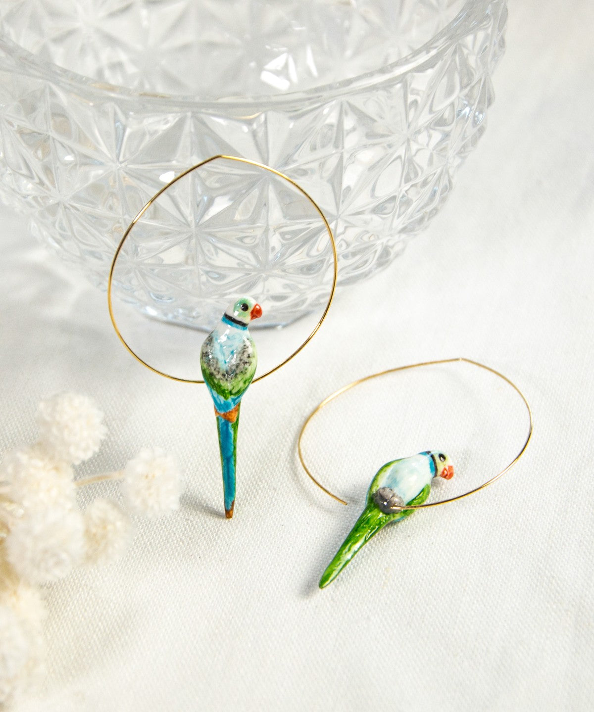 Créoles perroquet bleu et vert