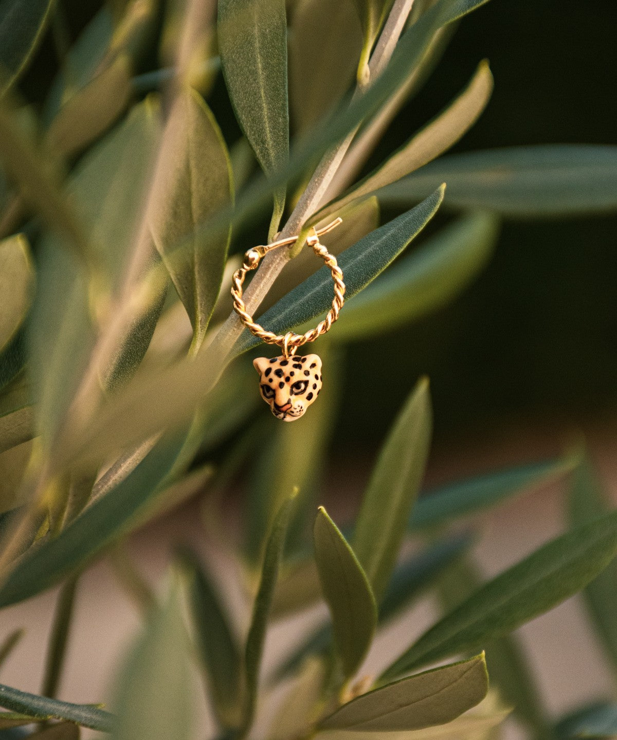 Créoles dorées léopard porcelaine nach