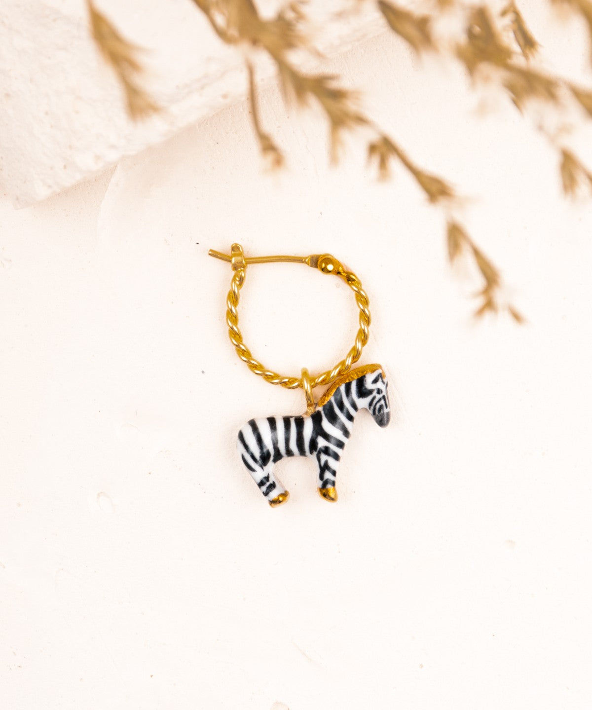 Mini créole zèbre porcelaine peint à la main