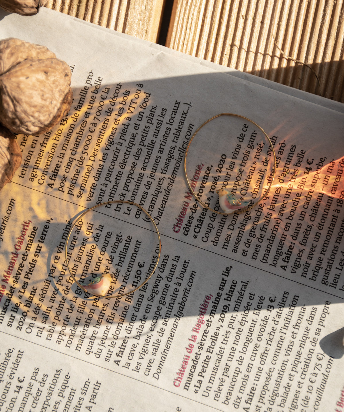 Petites créoles oiseau bleu