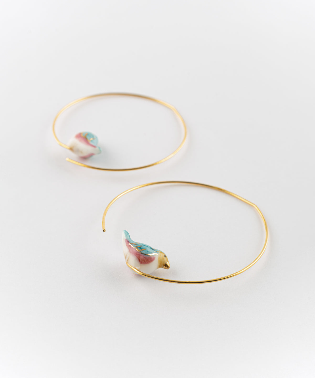 Petites créoles oiseau bleu