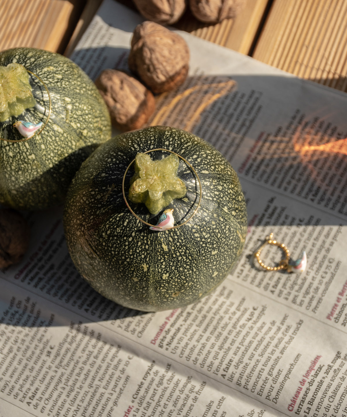 Petites créoles oiseau bleu