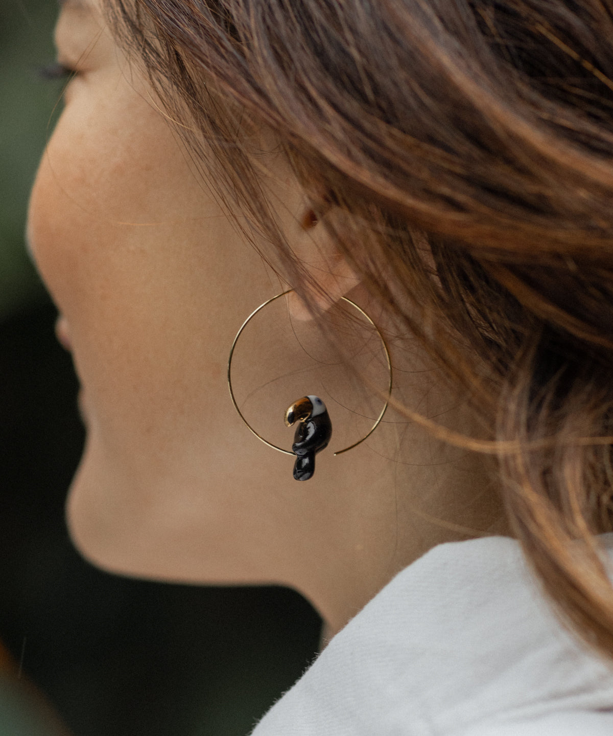 Petites créoles toucan bec doré