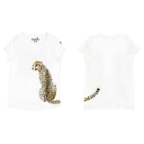 T-shirt blanc guépard 100% coton