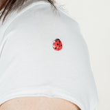 T-shirt blanc dessin guépard 100% coton
