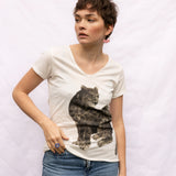 T-shirt panthère noire assise