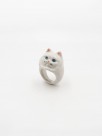 porcelain ring hand painted animal persian cat