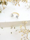 hand painted porcelain ring animal tabby grey