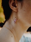 nach purple bird hoop earrings