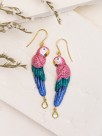 Pink parrot bird earrings