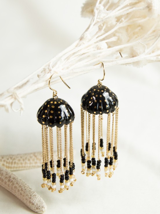 Black jellyfish earrings