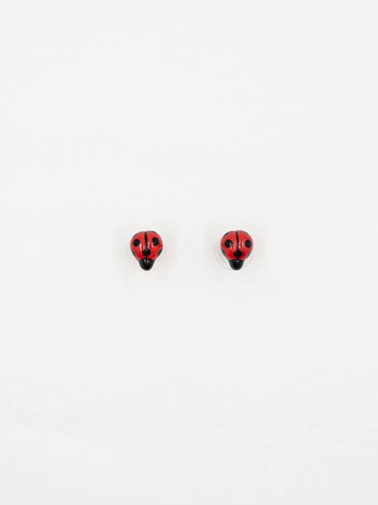 ladybug flea earrings