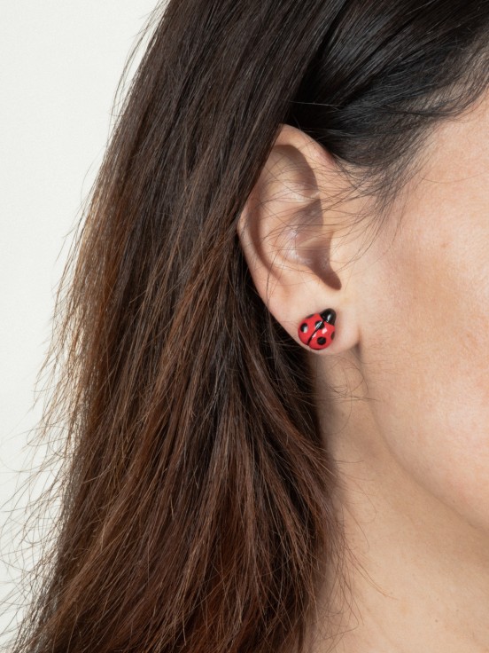 ladybug flea earrings