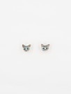 boucles d'oreilles puces chat gris tabby porcelaine