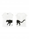 T-shirt blanc panthère noire 100% coton