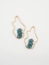 Blue and white fish earrings