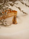 leopard shiny golden elastic bracelet