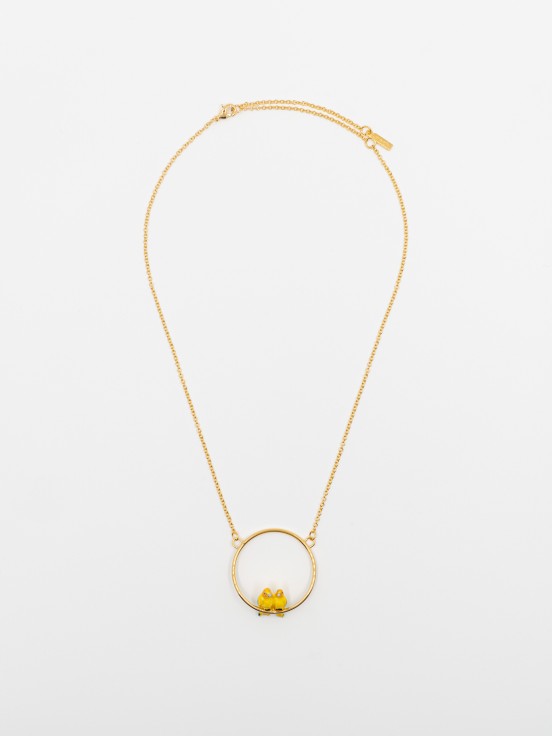 yellow parrot necklace