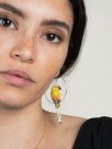 porcelain bird hoop earrings